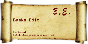 Baska Edit névjegykártya